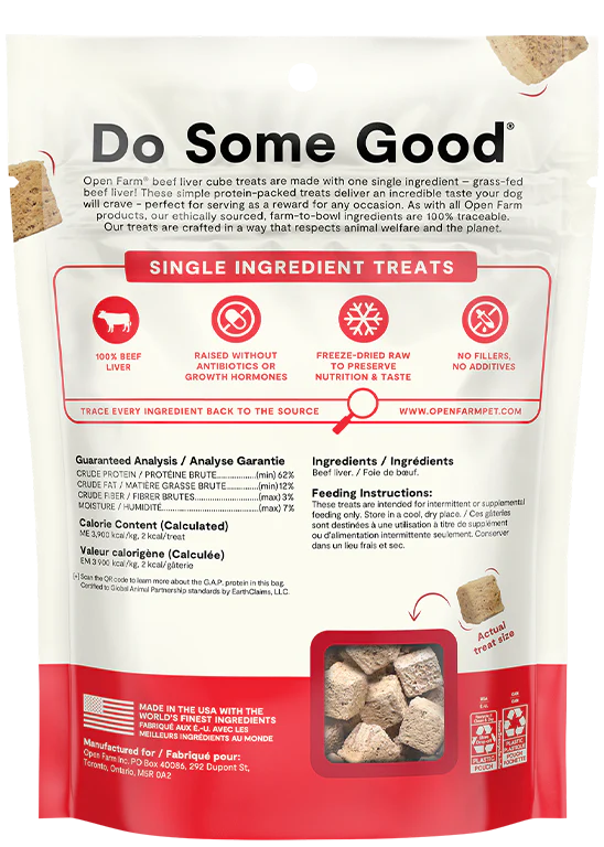 OPEN FARM® FREEZE-DRIED RAW BEEF LIVER DOG TREATS