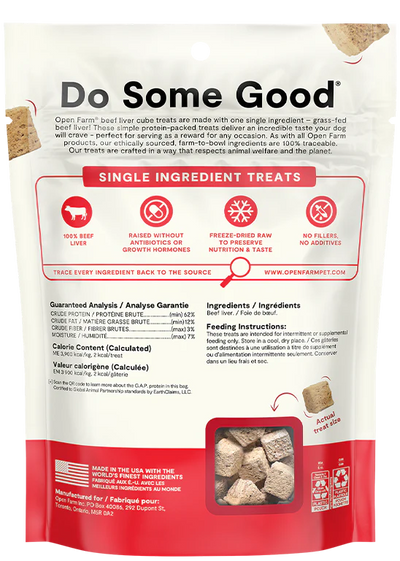 OPEN FARM® FREEZE-DRIED RAW BEEF LIVER DOG TREATS