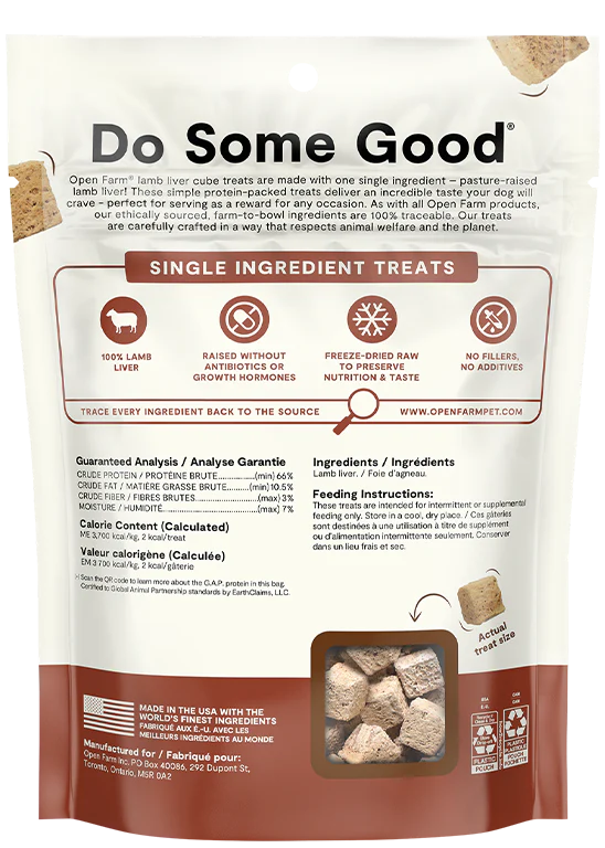 OPEN FARM® FREEZE-DRIED RAW LAMB LIVER DOG TREATS