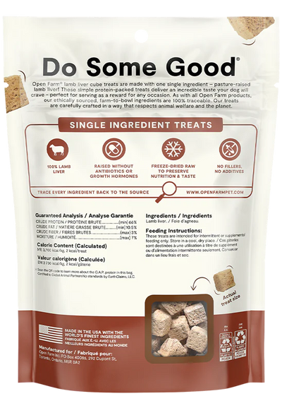 OPEN FARM® FREEZE-DRIED RAW LAMB LIVER DOG TREATS