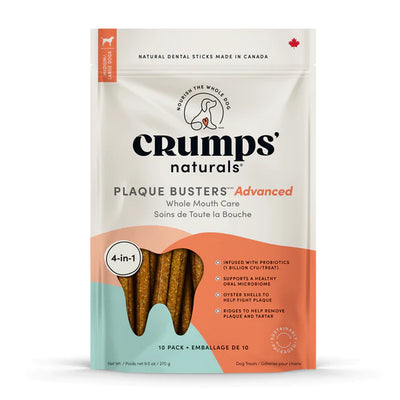 CRUMPS PLAQUE BUSTERS ADVANCED WHOLE MOUTH CARE DENTAL STICKS WITH PROBIOTICS DOG