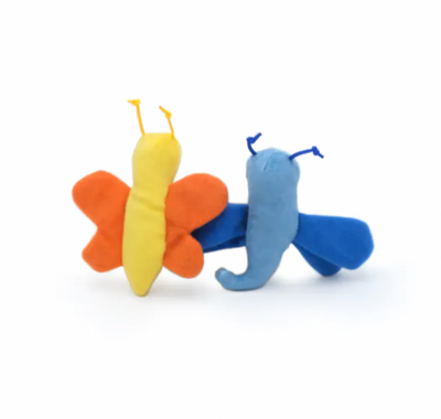 ZIPPYCLAWS 2-PACK CAT TOY - BUTTERFLY AND DRAGONFLY