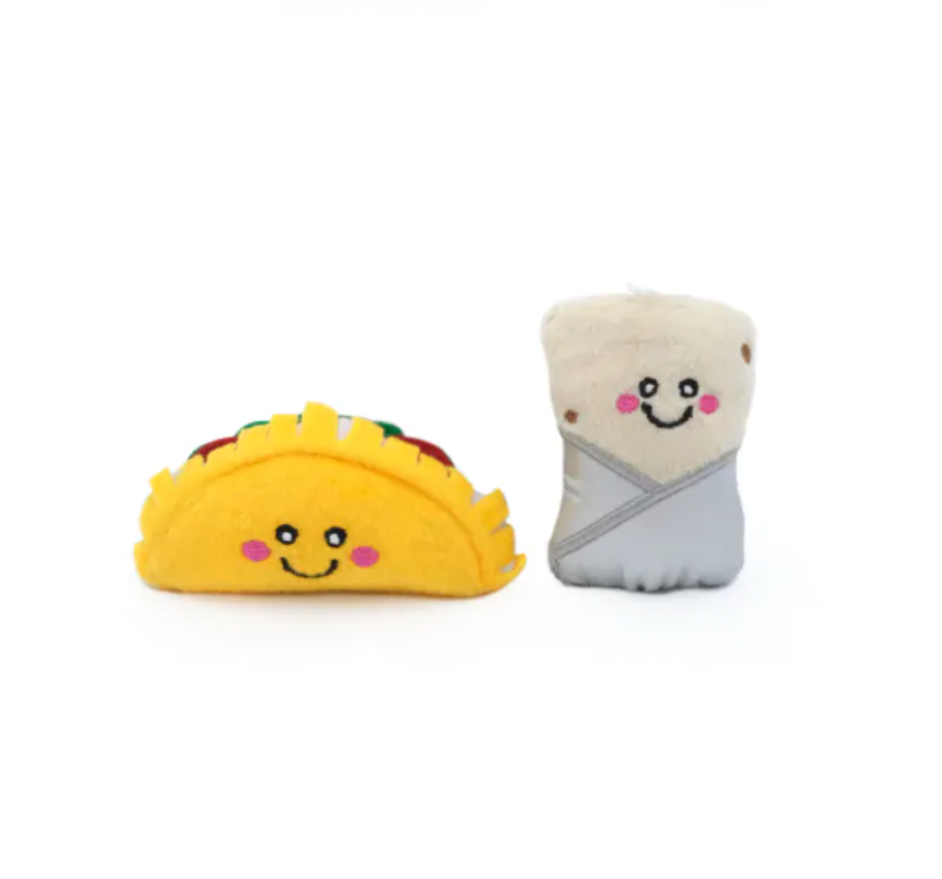 ZIPPY CLAWS NOM NOMZ CAT TOY - TACO AND BURRITO