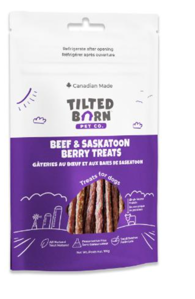 TILTED BARN STICKS - BEEF & SASKATOON BERRY DOG TREATS