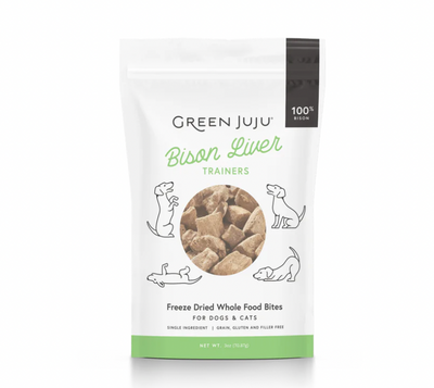 GREEN JUJU DOG/CAT FREEZE DRIED TRAINERS - BISON LIVER 85 GM