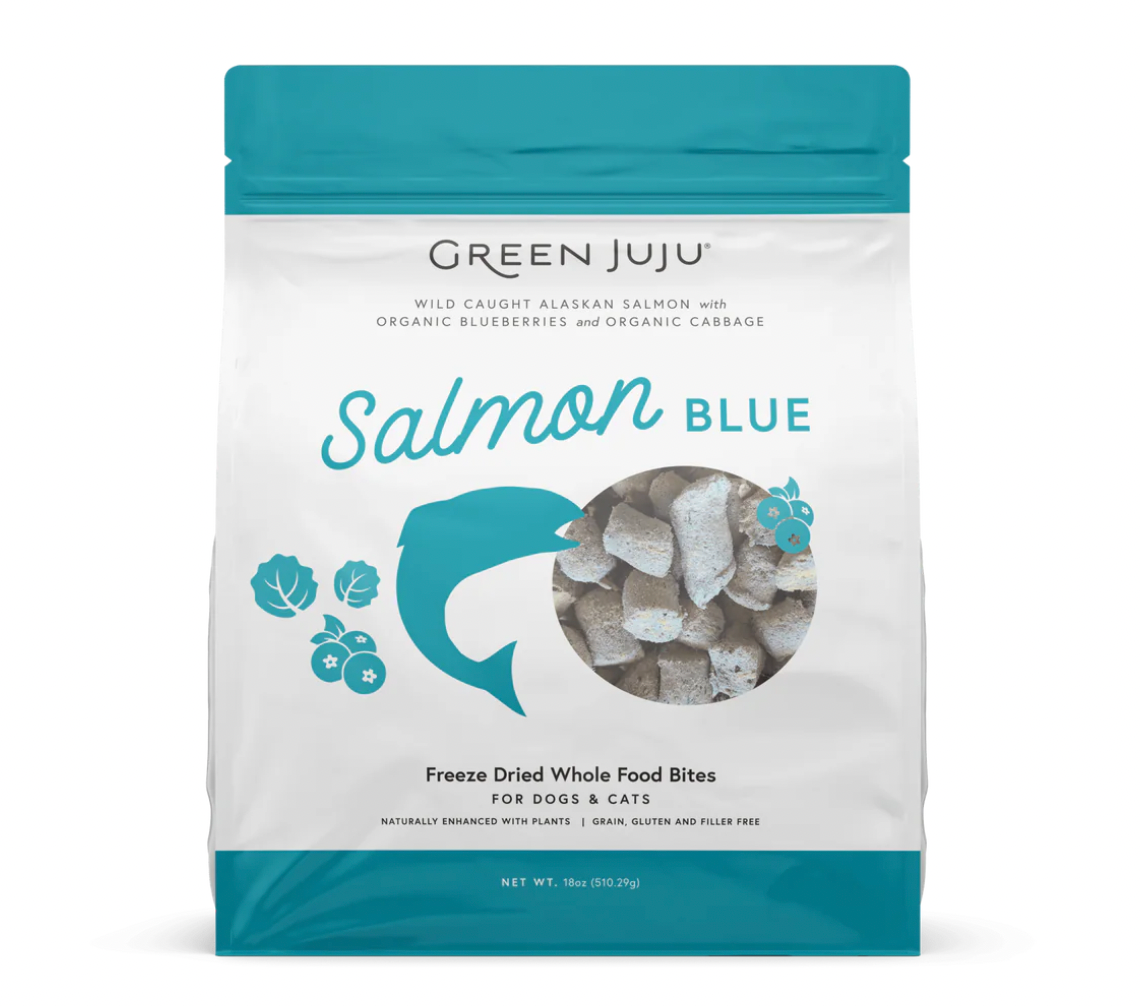 GREEN JUJU DOG/CAT FREEZE DRIED - WHOLE FOOD BITES SALMON BLUE