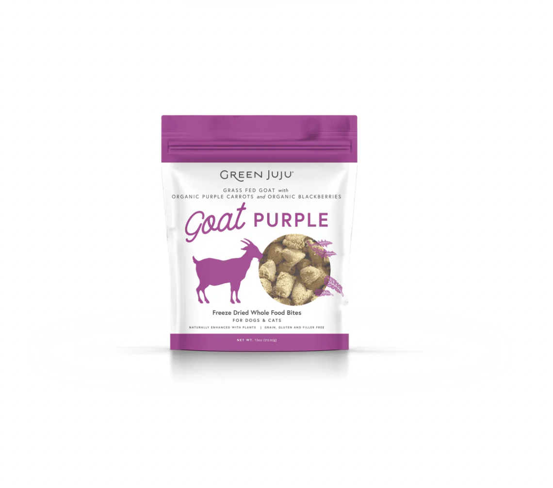 GREEN JUJU DOG/CAT FREEZE DRIED - WHOLE FOOD BITES GOAT PURPLE