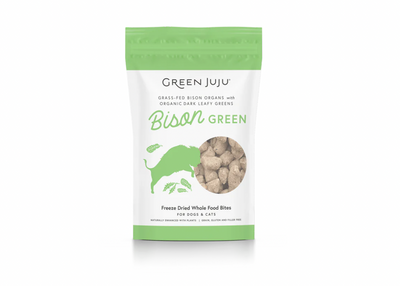 GREEN JUJU DOG/CAT FREEZE DRIED - WHOLE FOOD BITES BISON GREEN