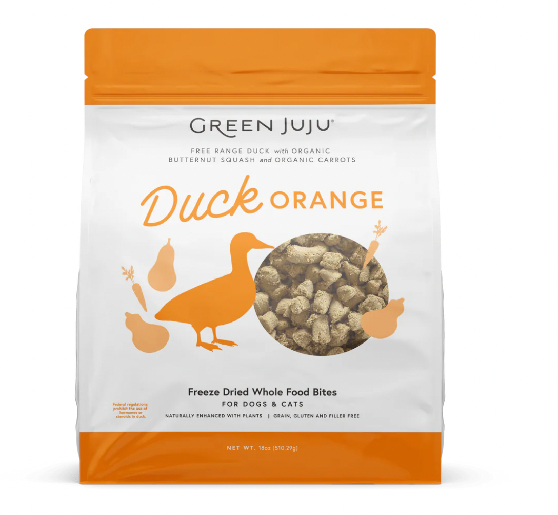 GREEN JUJU DOG/CAT FREEZE DRIED - WHOLE FOOD BITES DUCK