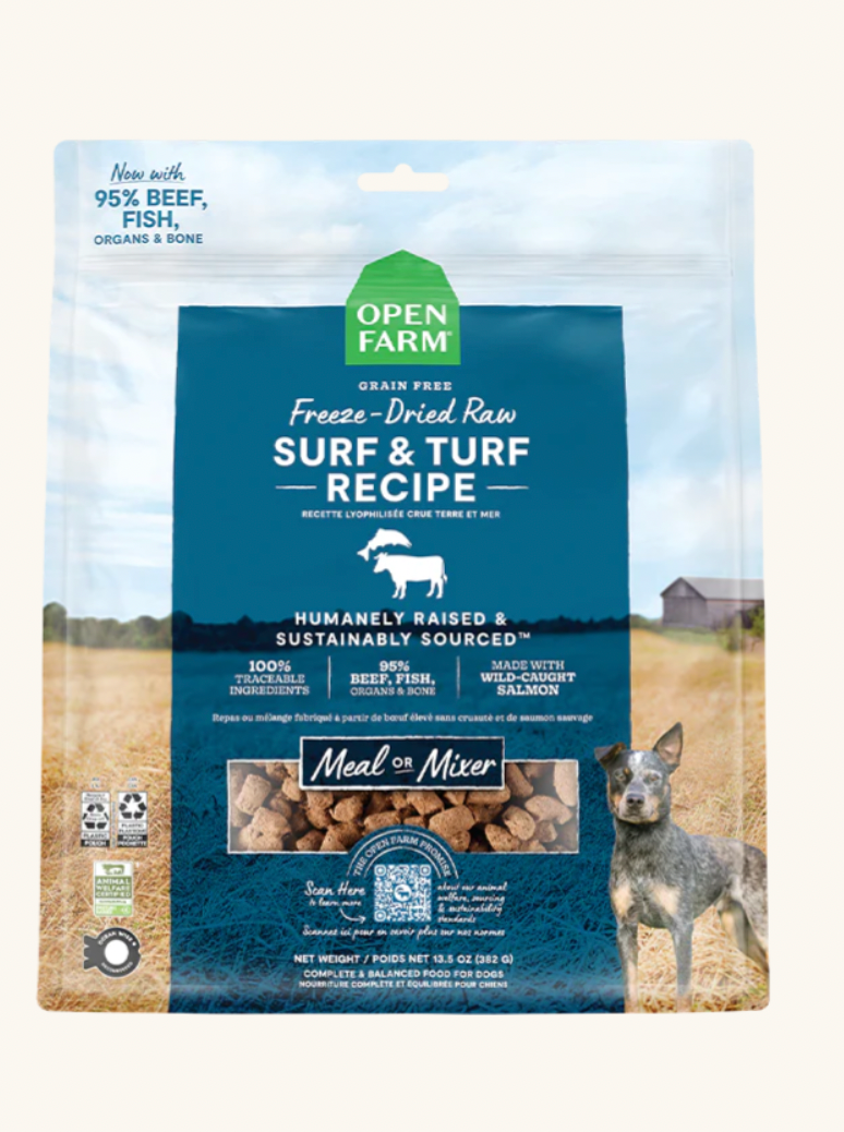 OPEN FARM® SURF AND TURF FREEZE DRIED DOG FOOD