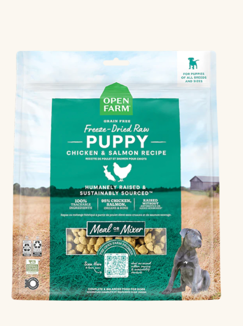 OPEN FARM® CHICKEN AND SALMON FREEZE DRIED PUPPY FOOD