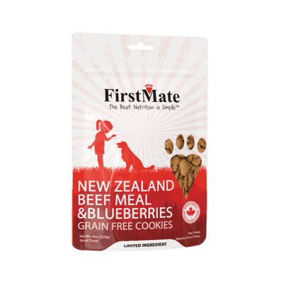 FIRSTMATE BEEF WITH BLUEBERRY MINI BITES DOG TREATS