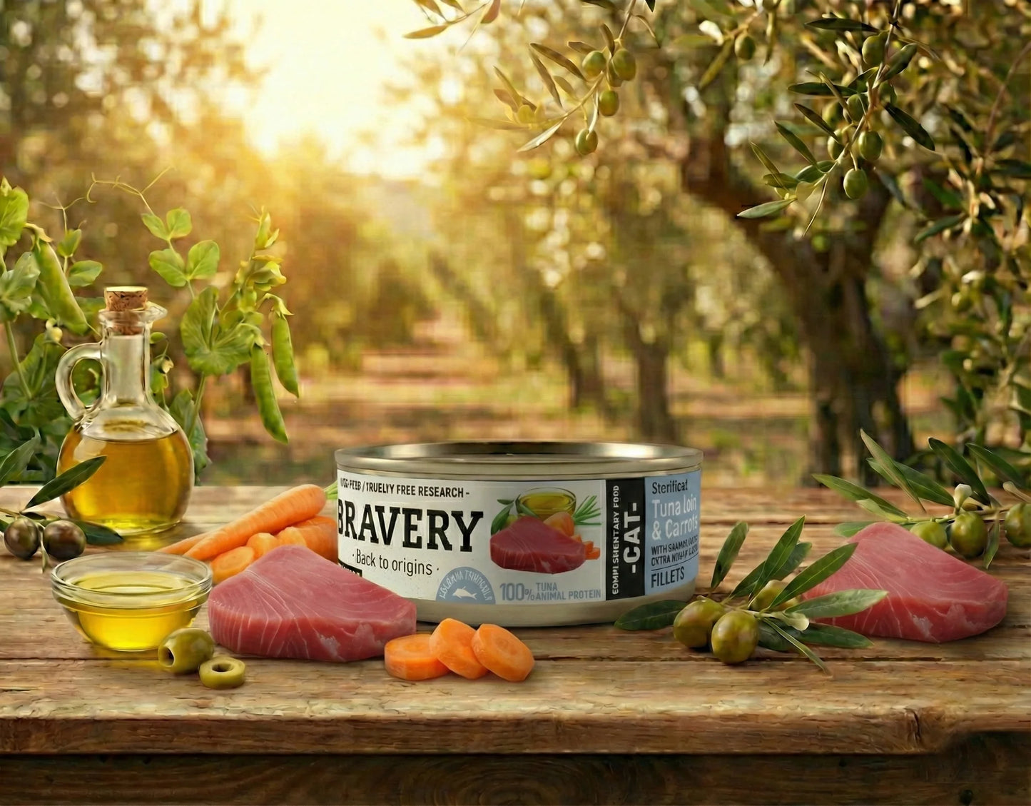 BRAVERY TUNA LOIN & CARROTS (WITH SALMON OIL & EXTRA VIRGIN OLIVE OIL)- STERILIZED CAT CAN