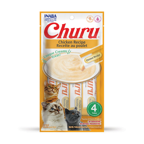 INABA CHURU CAT TREATS 4 PACK : CHICKEN RECIPE