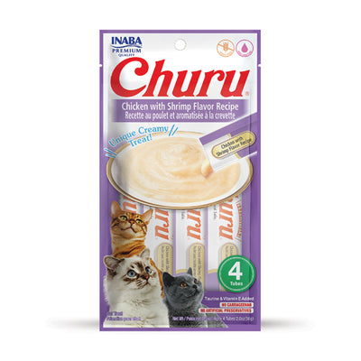 INABA CHURU CAT TREATS 4 PACK : CHICKEN WITH SHRIMP FLAVOR RECIPE