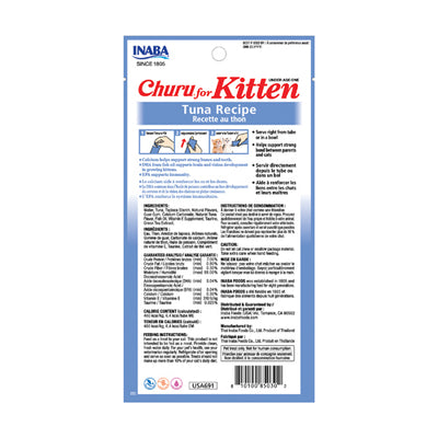 INABA CHURU CAT TREATS 4 PACK : TUNA RECIPE FOR KITTEN