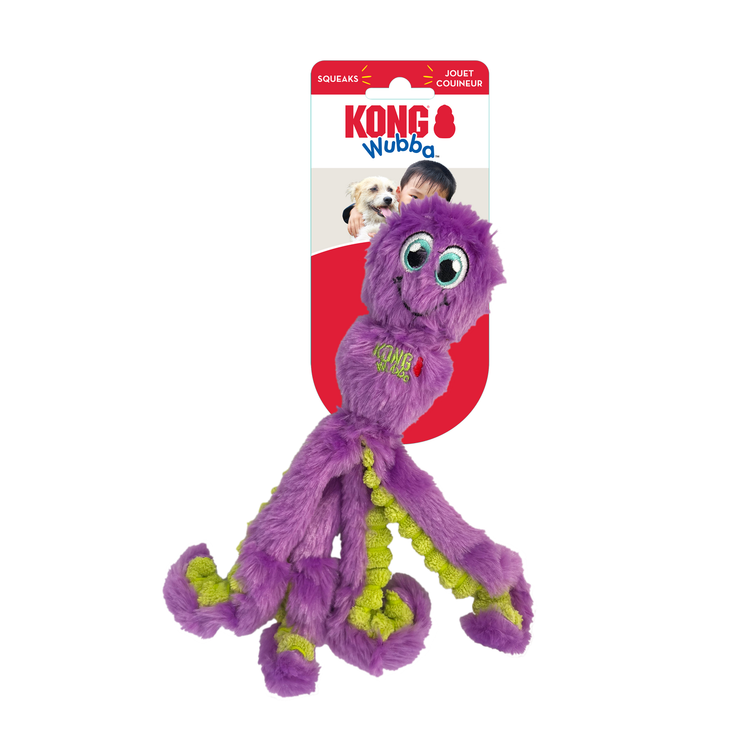 KONG WUBBA OCTOPUS ASSORTED COLOURS DOG TOY