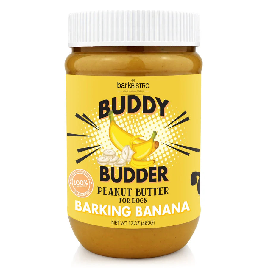 BARK BISTRO BUDDY BUDDER BARKING BANANA PEANUT BUTTER FOR DOGS