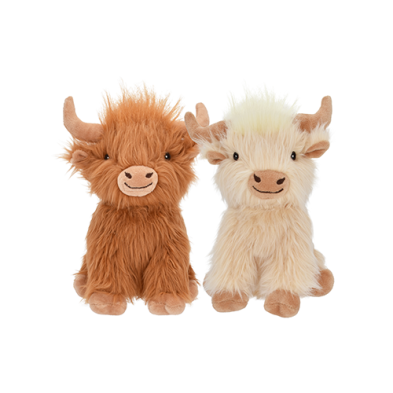 MULTIPET™ HIGHLAND COW CREAM & BROWN ASSORTED DOG TOY 1 PIECE