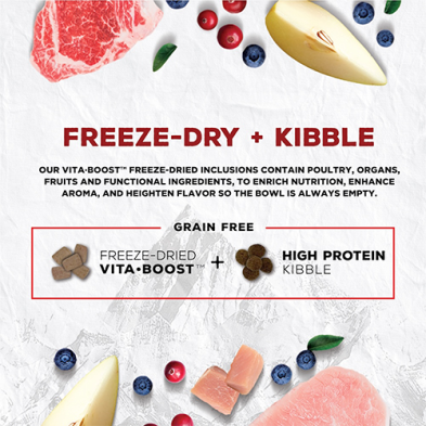 COEVO™ THE HINTERLANDS OPEN PLAINS FD+K™ FREEZE DRIED + KIBBLE FOOD FOR DOGS -RAW BEEF, PORK & BISON RECIPE