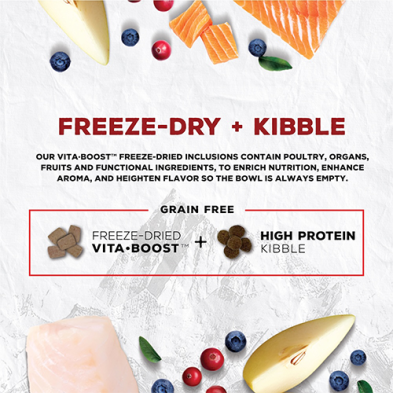 COEVO™ THE HINTERLANDS WILD SHORES FD+K™ FREEZE DRIED + KIBBLE FOOD FOR DOGS - SALMON, TROUT AND HERRING RECIPE