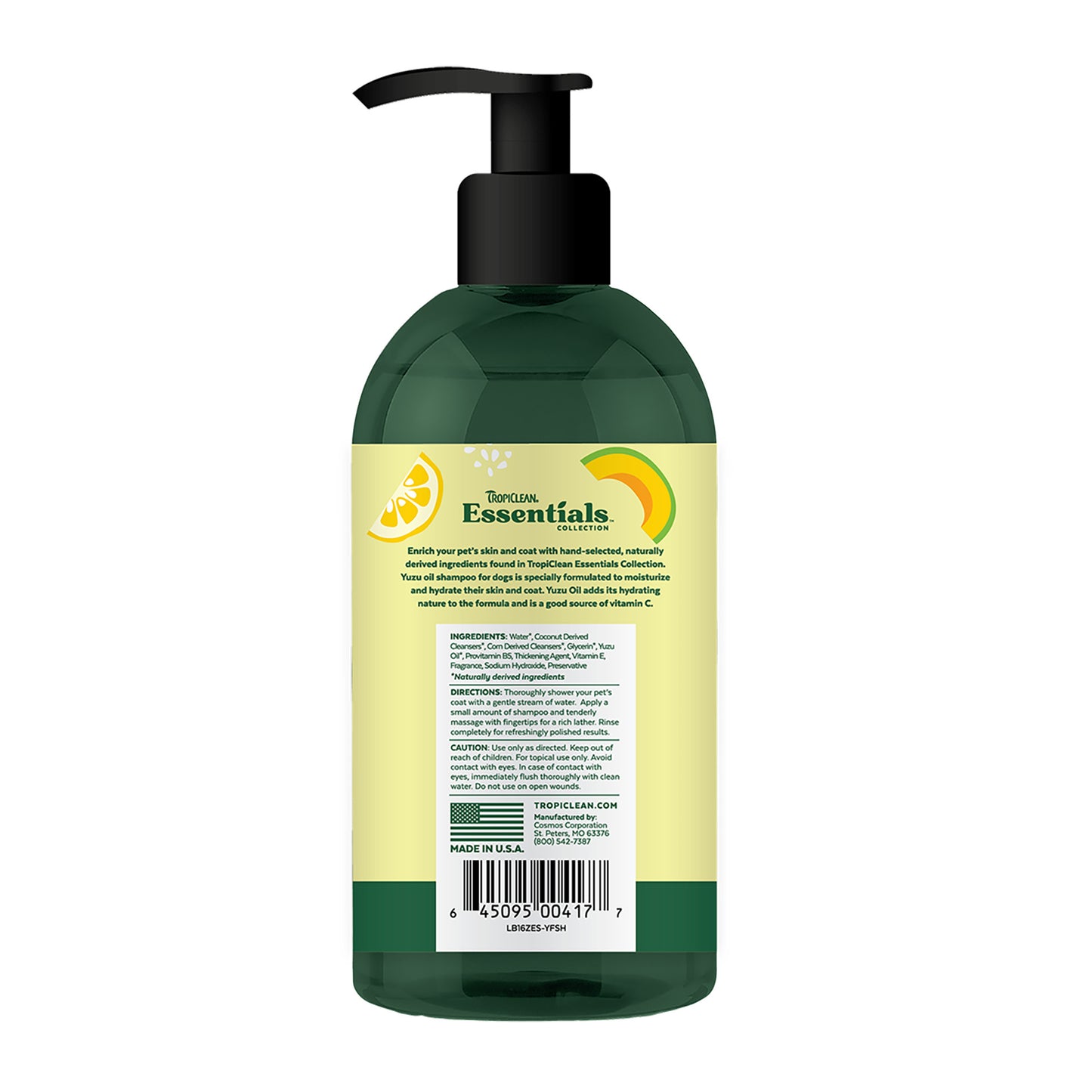 TROPICLEAN ESSENTIALS YUZU OIL MOISTURIZING SHAMPOO FOR DOGS