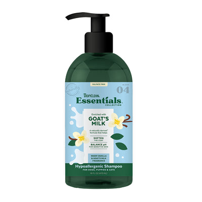 TROPICLEAN GOAT’S MILK HYPOALLERGENIC SHAMPOO FOR DOGS, PUPPIES AND CATS