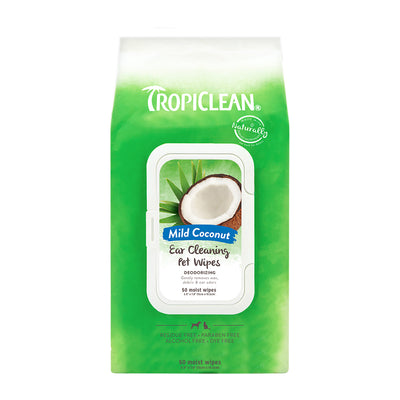 TROPICLEAN  EAR CLEANING WIPES MILD COCONUT