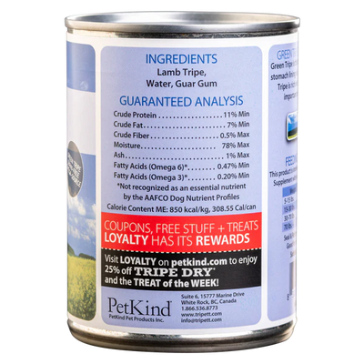 PETKIND® TRIPETT® GREEN LAMB TRIPE WET DOG FOOD - 13OZ