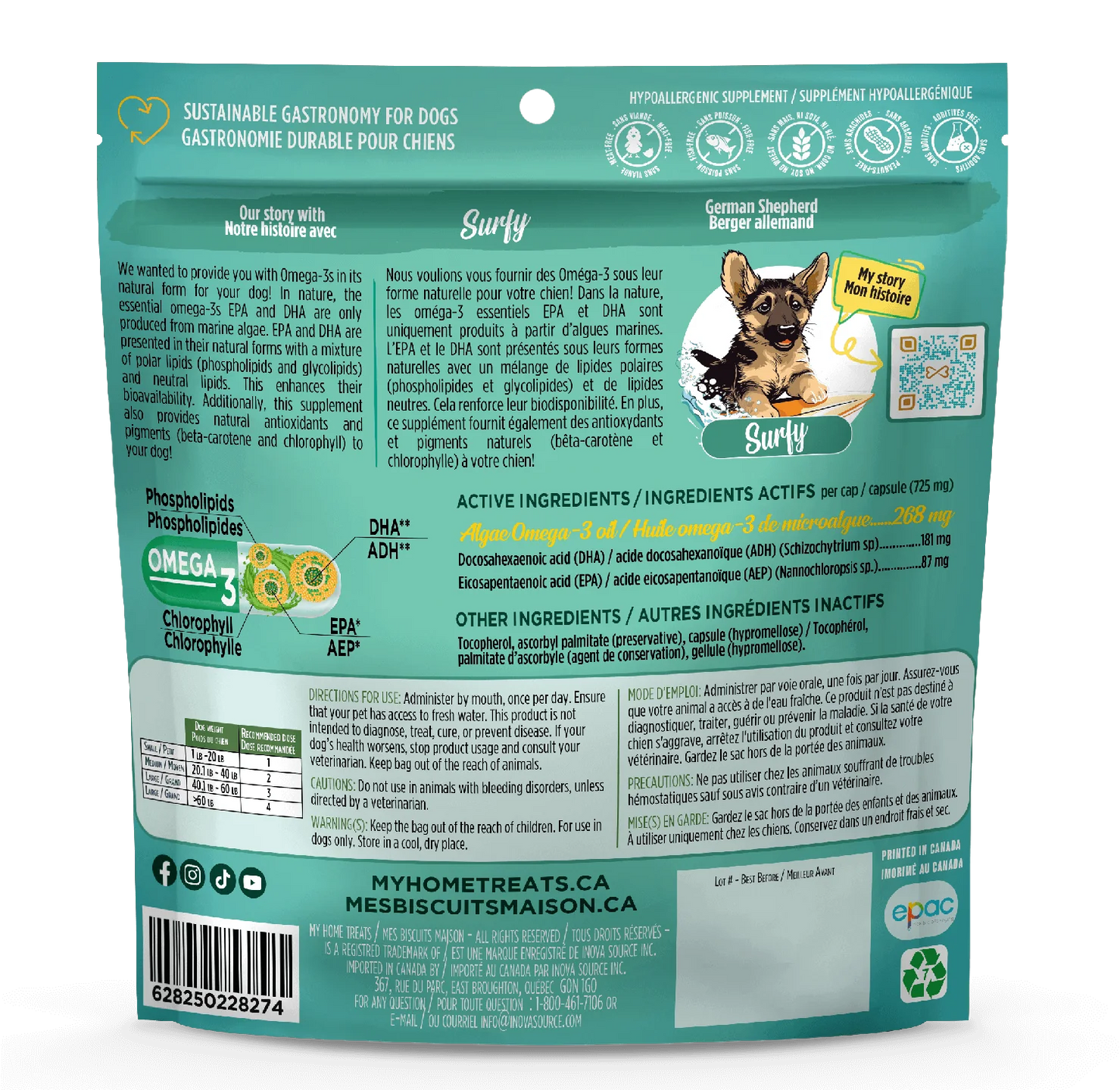 HYPOALLERGENIC OMEGA-3 SUPPLEMENT FOR DOGS - JOINT & COAT HEALTH