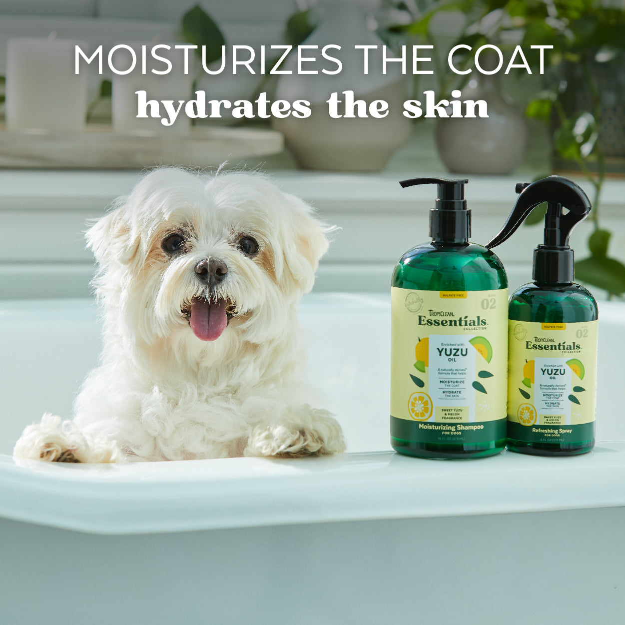 TROPICLEAN ESSENTIALS YUZU OIL MOISTURIZING SHAMPOO FOR DOGS