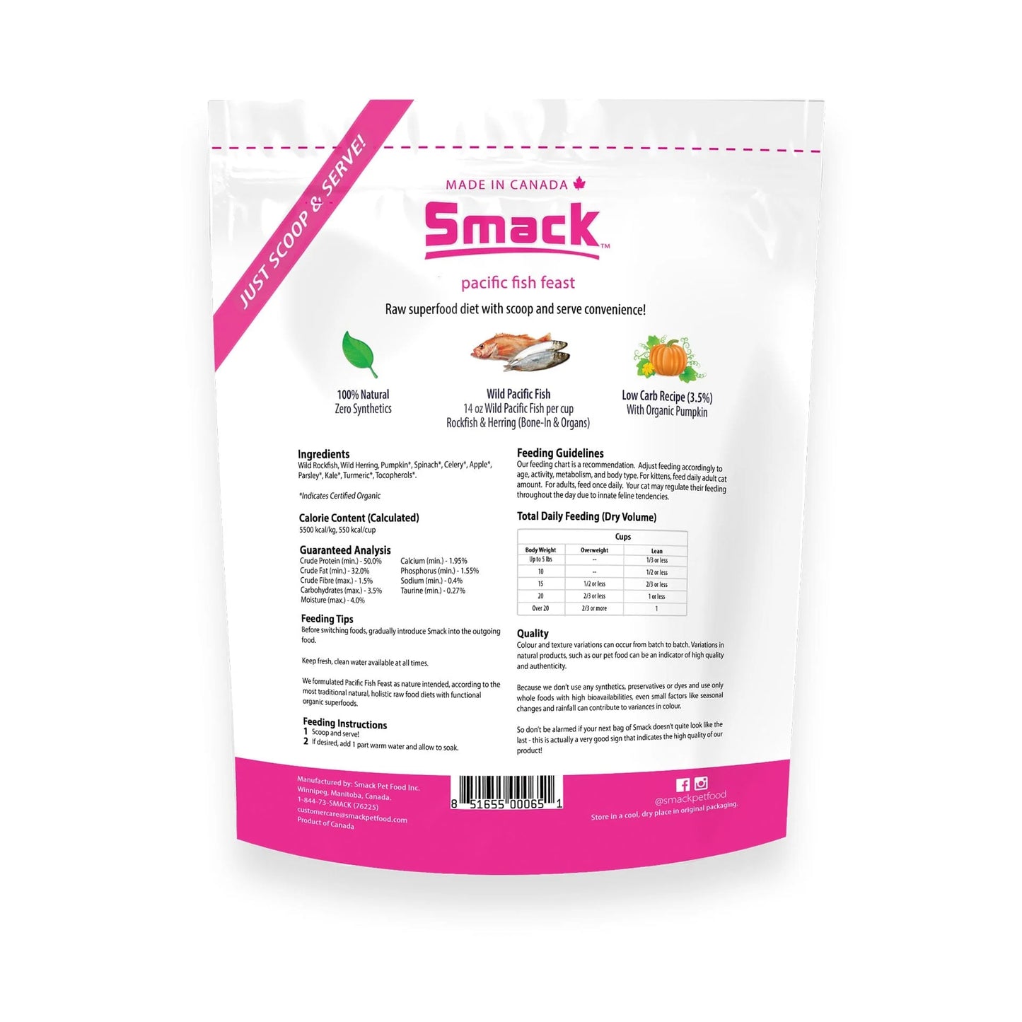 SMACK PACIFIC FISH FEAST RAW DEHYDRATED SUPERFOOD FOR CATS