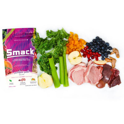 SMACK PURRFECT PORK RAW DEHYDRATED SUPERFOOD FOR CATS