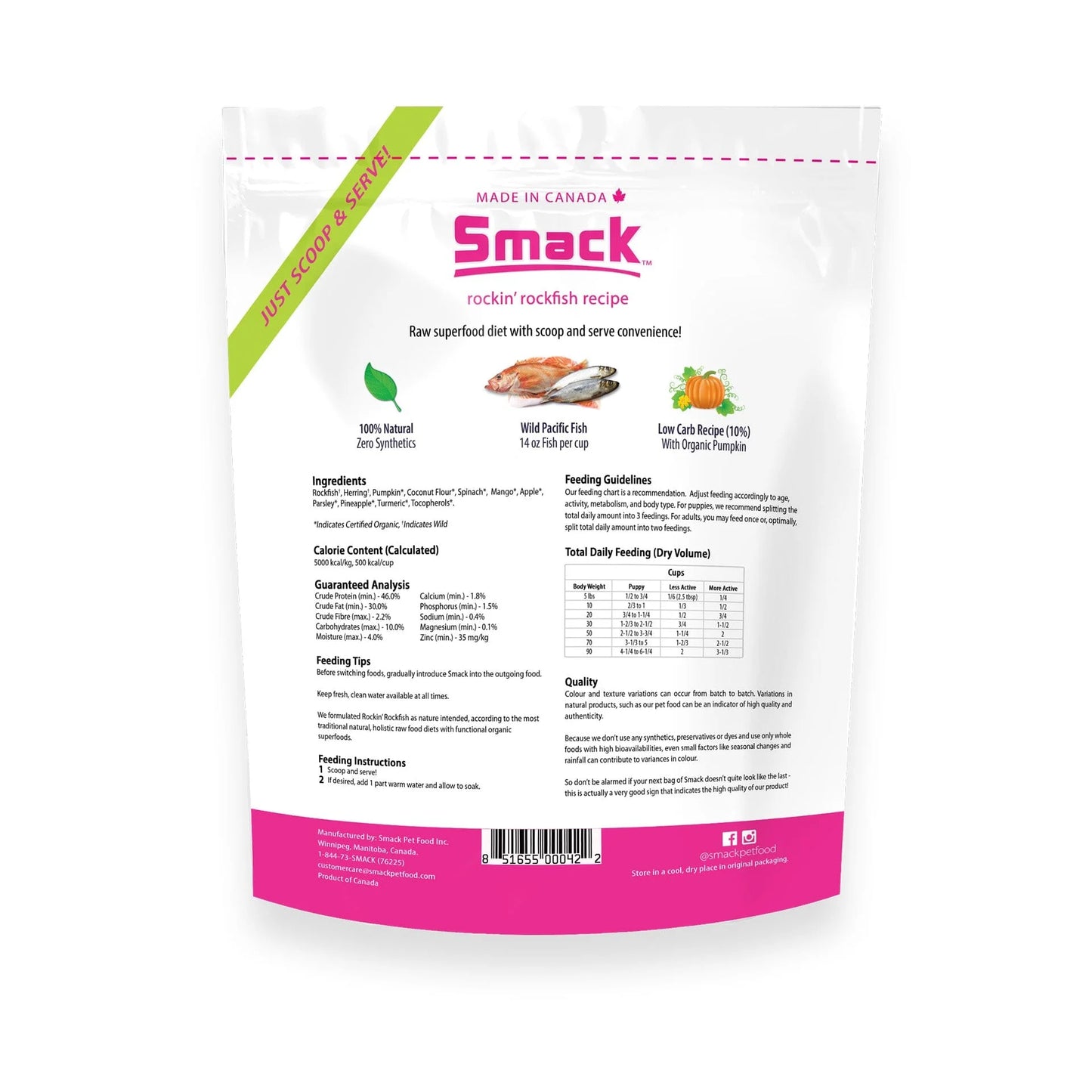 SMACK ROCKIN' ROCKFISH RAW DEHYDRATED SUPERFOOD FOR DOGS