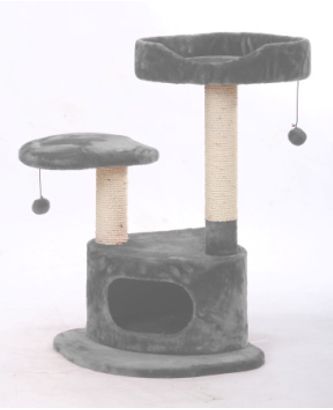 Bud-Z 3 Level Cat Tree Condo With Hideout Scratching Post And 2 Perches Brown Cat 50x50x89.5cm 1pc