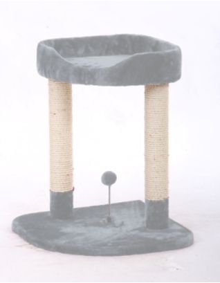 Bud-Z Classic 2 Level Cat Tree With Perch And Scratching Posts Grey Cat 50x50x62.5cm 1pc