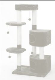 Bud-Z Complete 5 Level Cat Tree With 2 Hideouts Perches Scratching Posts Grey Cat 65x50x133cm 1pc
