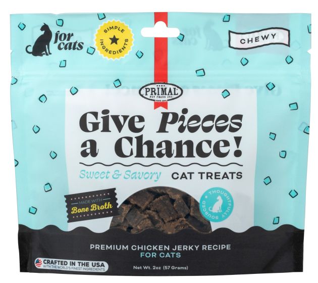 PRIMAL GIVE PIECES A CHANCE JERKY CAT TREAT - CHICKEN