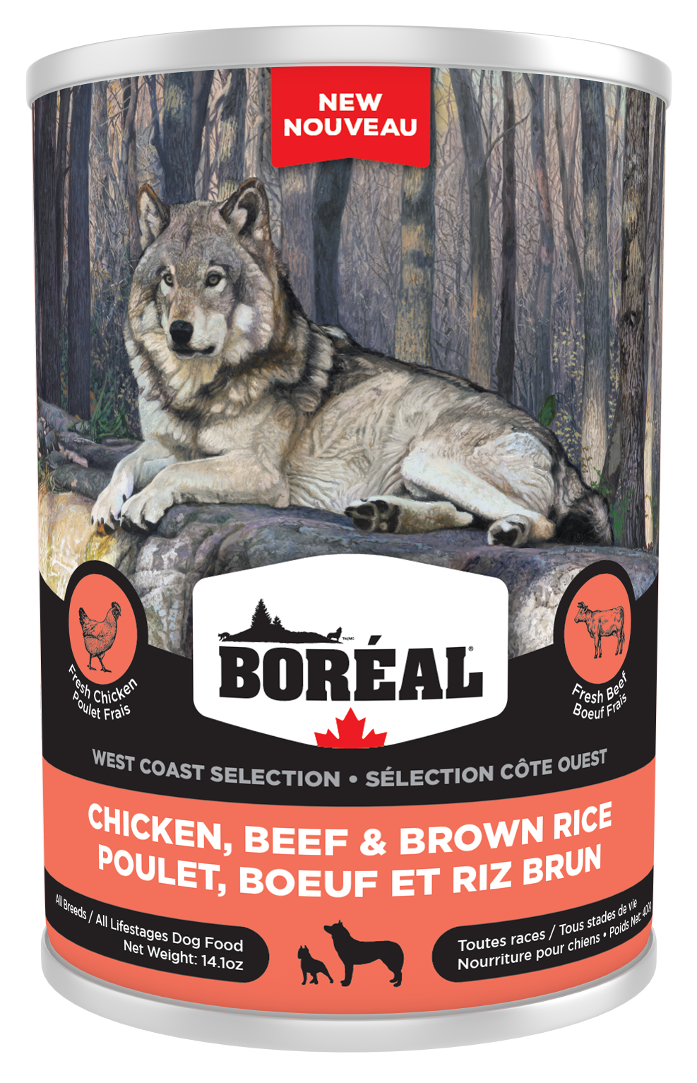 BOREAL WEST COAST SELECTION DOG - CHICKEN, BEEF & BROWN RICE