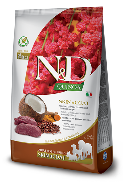 FARMINA N&D QUINOA FUNCTIONAL - SKIN & COAT VENISON FOR DOGS