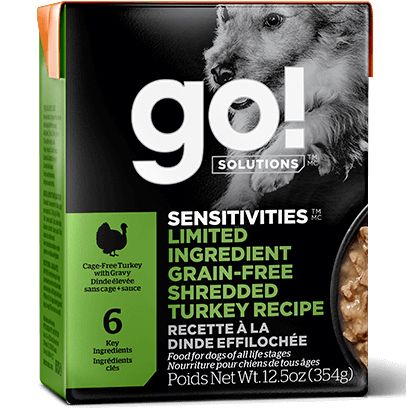GO! SOLUTIONS SENSITIVITIES  LIMITED INGREDIENT GRAIN-FREE SHREDDED TURKEY RECIPE FOR DOGS
