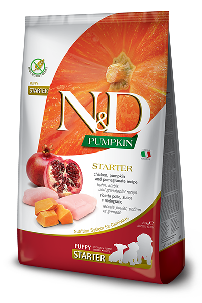 FARMINA N&D PUMPKIN GRAIN FREE - CHICKEN, PUMPKIN AND POMEGRANATE STARTER PUPPY