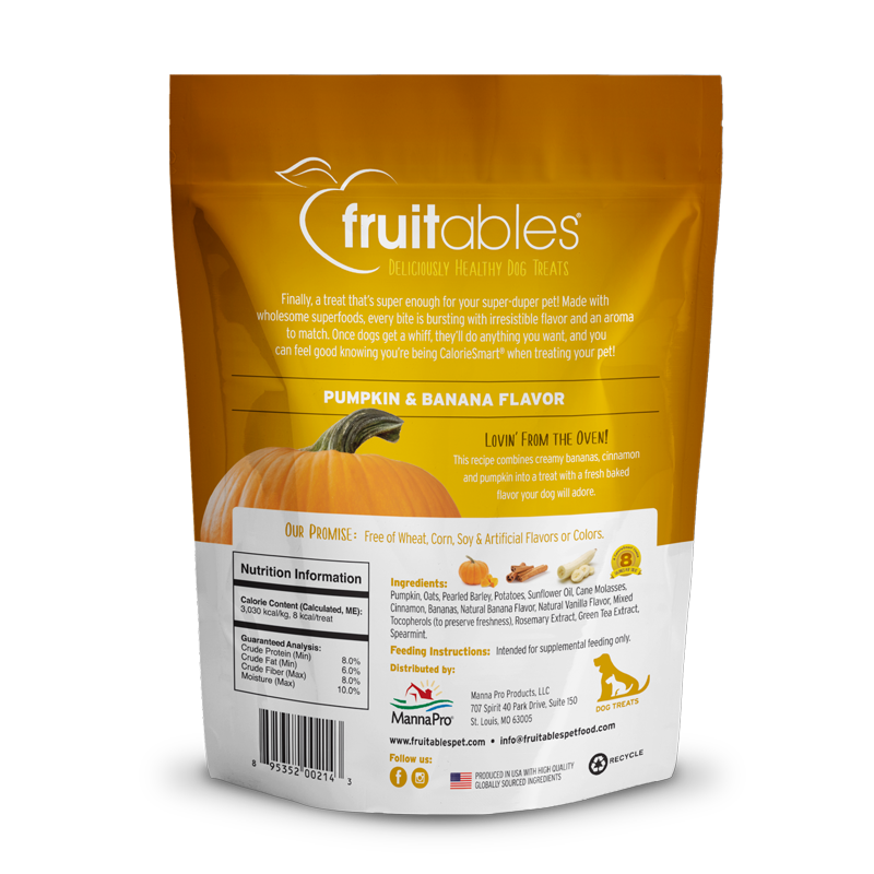 FRUITABLES PUMPKIN & BANANA DOG TREATS