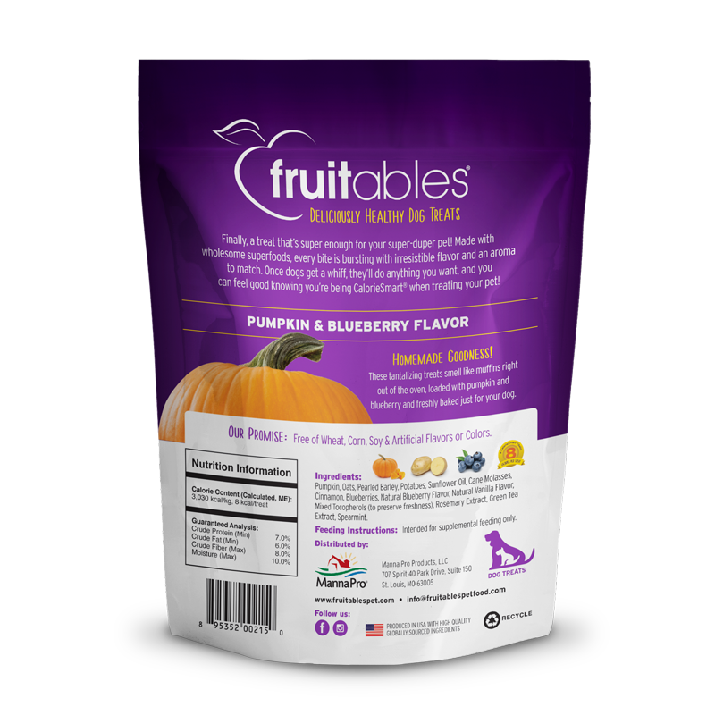 FRUITABLES CRISPY PUMPKIN AND CRANBERRY DOG TREATS