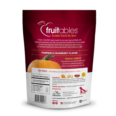 FRUITABLES PUMPKIN & CRANBERRY DOG TREATS
