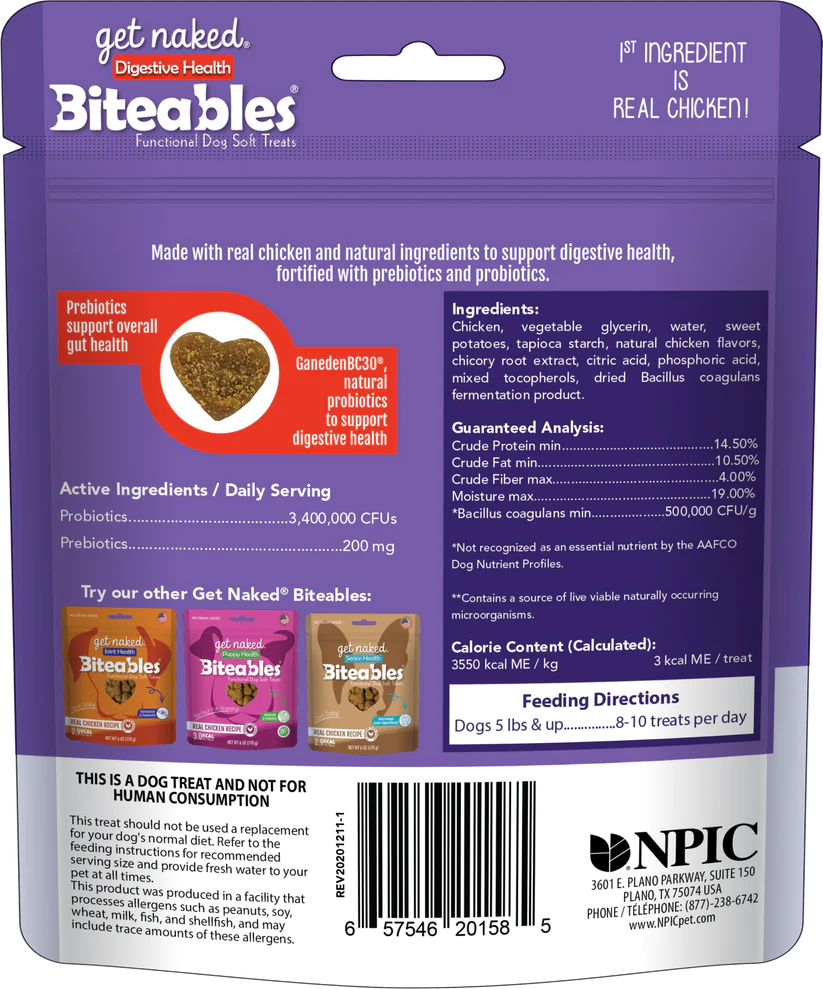GET NAKED BITEABLES PUPPY HEALTH FUNCTIONAL SOFT TREATS