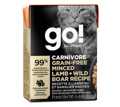 GO! SOLUTIONS CARNIVORE  GRAIN-FREE MINCED LAMB + WILD BOAR RECIPE FOR CATS