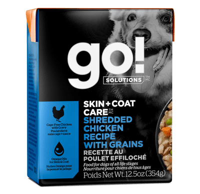 GO! SOLUTIONS SKIN + COAT CARE  SHREDDED CHICKEN RECIPE WITH GRAINS FOR DOGS