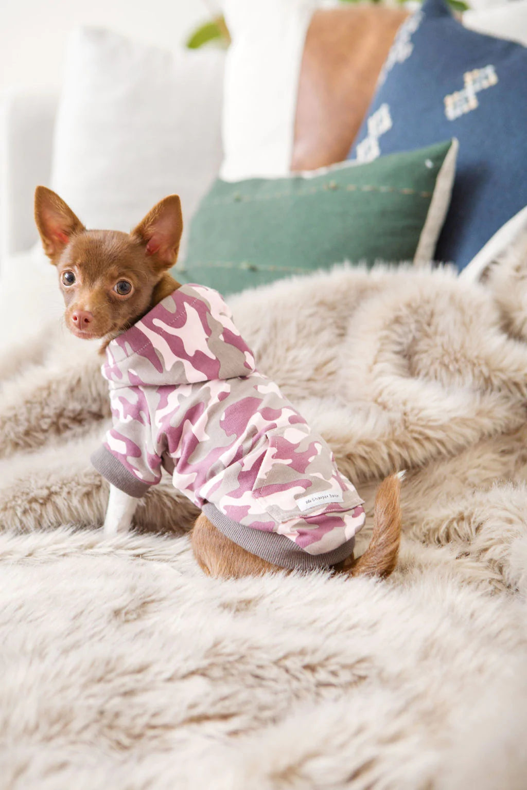 SHARPER BARKER FRENCH TERRY HOODIES EMMA : PINK CAMO