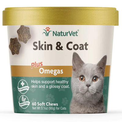 NATURVET® SKIN & COAT SOFT CHEWS FOR CATS (60 CT)